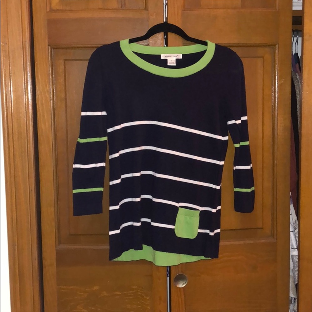 Navy Blue Striped Sweater